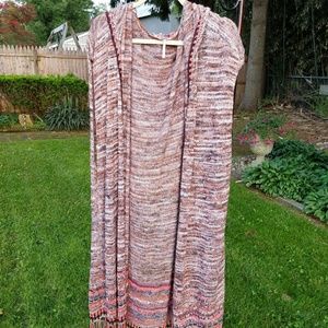 Free People hooded long knit vest